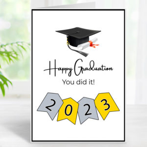 Personalized Happy Graduation Card (Custom) | Pick Your School Colors | 5×7