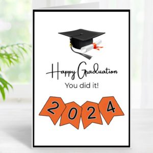 Personalized Happy Graduation Card (Custom) | Pick Your School Colors | 5×7