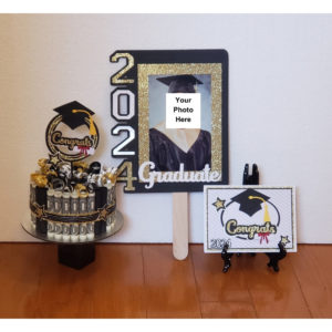 Graduation Card, Fan and Ca$h Cake Bundle