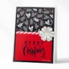 Scrappy Card Sisters Merry Christmas Greeting Card with silver flower